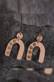 U Shape Paw Wooden Earrings MOQ 5pcs