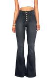 High Waist Distressed Flare Jeans