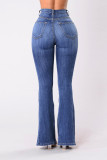 High Waist Distressed Flare Jeans