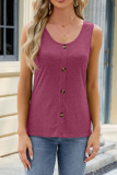 Plain Button Down Jersey Tank Top