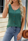 Plain Button Down Jersey Tank Top