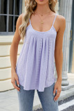 Plain Eyelet Pattern U Neck Cami Tank Top