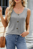 Plain Button Down Jersey Tank Top