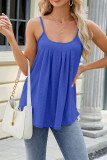Plain Eyelet Pattern U Neck Cami Tank Top