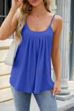 Plain Eyelet Pattern U Neck Cami Tank Top