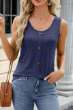 Plain Button Down Jersey Tank Top