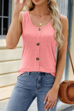 Plain Button Down Jersey Tank Top