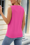 Plain Eyelet Pattern Strappy Tank Top