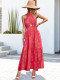 Halter Wrap Splicing Plaid Floral Dress