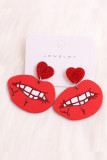 Acrylic Valentine Pattern Earrings MOQ 5pcs