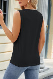 Plain Eyelet Pattern Strappy Tank Top