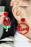 Acrylic Valentine Pattern Earrings MOQ 5pcs