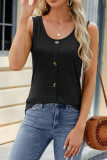 Plain Button Down Jersey Tank Top