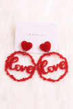 Acrylic Valentine Pattern Earrings MOQ 5pcs