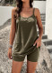 Sleeveless Spaghetti Pockets Top and Shorts 2PCS Set