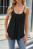 Plain Eyelet Pattern U Neck Cami Tank Top