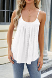 Plain Eyelet Pattern U Neck Cami Tank Top