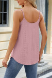 Plain Eyelet Pattern U Neck Cami Tank Top