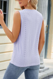 Plain Eyelet Pattern Strappy Tank Top