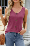 Plain Button Down Jersey Tank Top