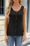 Plain Button Down Jersey Tank Top