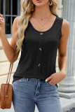 Plain Button Down Jersey Tank Top