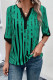 Striped Print V Neck Blouse