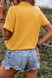Plain Button Up Front Tie Blouse