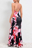 Floral V Neck Fish Tail Cami Maxi Dress