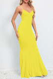 Floral V Neck Fish Tail Cami Maxi Dress