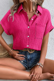 Plain Texure Button Up Blouse