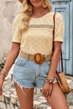 Eyelet Jacquard Short Sleeves Top