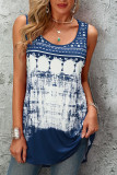 Printed Crew Neck Tank Top