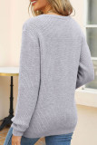 Contrast Heart Knit Pullover Sweater