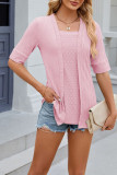 Eyelet Jacquard Half Sleeves Top