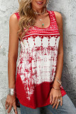 Printed Crew Neck Tank Top
