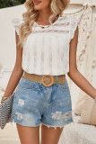 Ruffle Sleeves Lace Jacquard Top