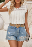 Ruffle Sleeves Lace Jacquard Top