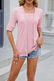 Eyelet Jacquard Half Sleeves Top