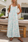 Lt Blue Floral Print Cami Wide Leg Jumpsuit