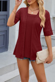 Eyelet Jacquard Half Sleeves Top