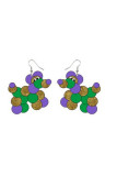 Acrylic Mardi Gras Earrings MOQ 5pcs