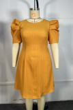 Yellow Plus Size Mini Dress