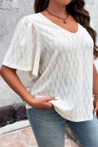 White V Neck Plus Size Top