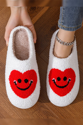 Valentines Day Smile Heart Fluffy Slippers