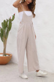 Spaghetti Sleeveless Plain One Piece Jumpsuit