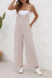 Spaghetti Sleeveless Plain One Piece Jumpsuit