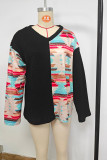 Aztec Splicing V Neck Knitting Top