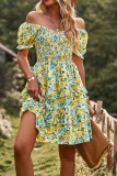 Ruffle Floral Splicing Dress