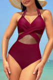Halter Neck Wrapped One Piece Swimwear
